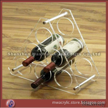 Transparent High Grade Triquetrous Acrylic/Perspex Red Wine Display/Holder Rack